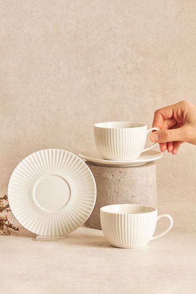 Karaca Seashell 2 Personality Teacup 200 ml White