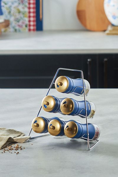 Karaca Blue Berry 7 Piece Triangle Glass Spice Set