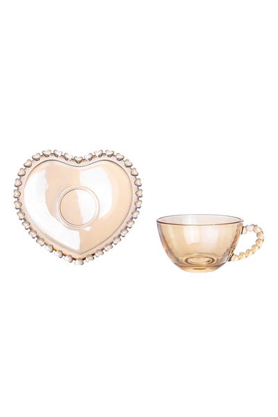 Karaca Glory Glass Amber Single Tea Cup Set 200 ml