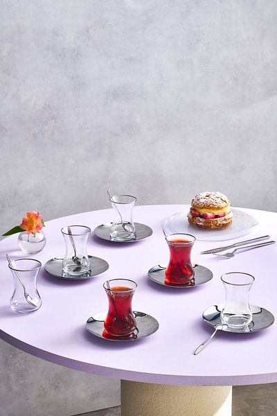 Karaca Niko 18 Piece Tea Set for 6 People