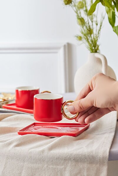 Karaca Soho Kırmızı 2 Kişilik Kahve Fincan Takımı 80 ml