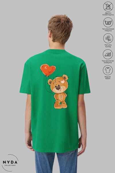 Nyda Collections Unisex pamučna majica sa medvjeđim printom - široki kroj, ok...