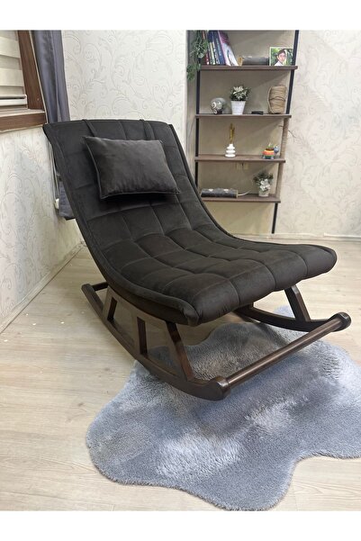 Asedia Miskin Ceviz Acı Kahve Ahşap Sallanan Sandalye Dinlenme Emzirme Baba T...