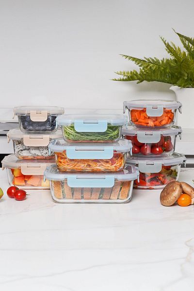 Karaca Bendo 9-Piece Locking Silicone Lid Glass Storage Container