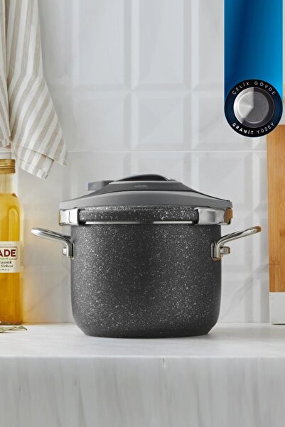 Karaca Biogranit Steel Plus Düdüklü Tencere Siyah 6 Lt
