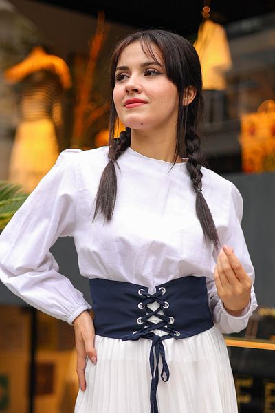 meqlife Clothing Accessories Corset Belt Navy Blue