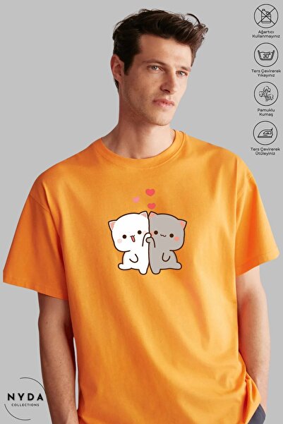 Nyda Collections Tricou oversize unisex din bumbac imprimat Heart Bubu Dudu -...