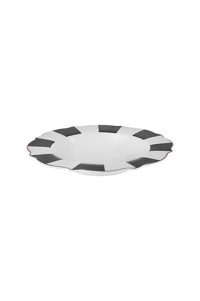 Karaca New Romantic Thick Striped Pit Plate 24 cm Black