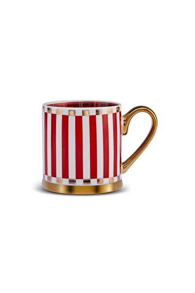 Karaca New Year New Year Red Striped 330 ml Mug