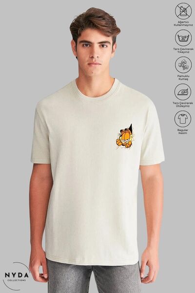 Nyda Collections Garfield majica sa printom, unisex, velika pamučna majica - ...