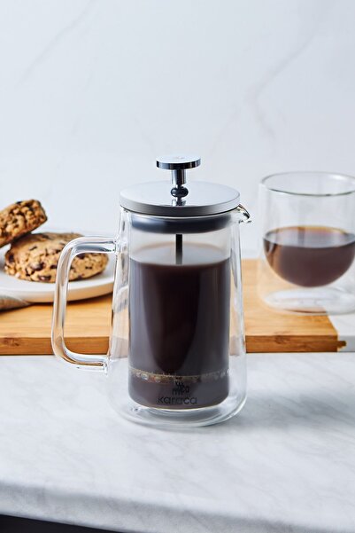 Karaca Pia Conical - 350 Ml Metallic French Press Glass, Double Sided Borosil...
