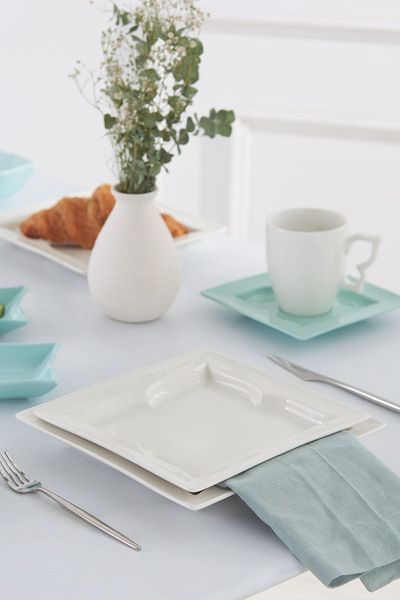 Karaca Winx 6-Personen-28-teiliges Frühstücksset, quadratisch, grün