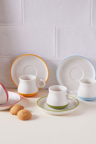 Karaca Set of 4 Coffee Cups - Std Renkser 90 ml Classic