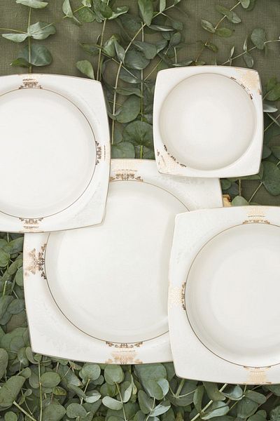 Karaca Fine Pearl Baroque 26 Piece Square Inci Breakfast Serving Set for 6 Persons