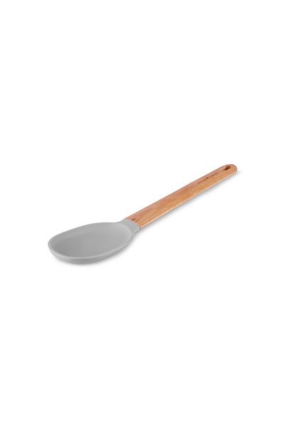 Karaca Refika - 32.1 cm Silicone Serving Spoon, Wooden Handle