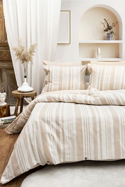 BESTİNA GOLD Комплект единична завивка за завивки Harmony Hues, боядисана в прежда (с еластичен чаршаф)