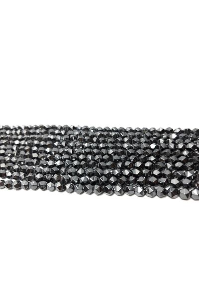 Yüksel Boncuk 7.5 Mm Anthracite Hematite - Prism Cut Natural Stone String
