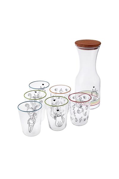 Karaca طقم كوب وإبريق مكون من 7 قطع من ماي كات