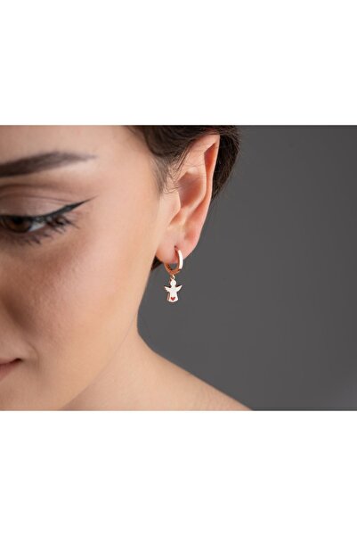 Silvano Jewelry 925 Ayar Rose Mineli Melek Gümüş Küpe