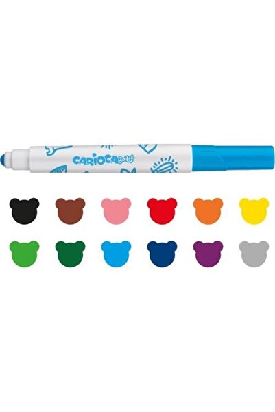 CARIOCA Jumbo Bebek Süper Yıkanabilir Keçeli Boya Kalemi 12li