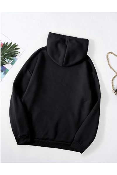 khufu Hanorac cu glugă unisex negru cu imprimeu Houston