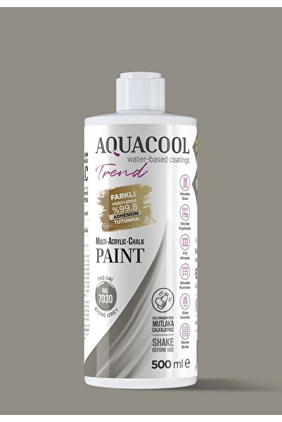 Aquacool Trend Akrilik Hobi Boya 500 ml Su Bazlı Hibrit Dönüşüm Boyası Ral 70...