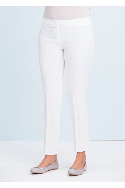 Even Plus Size - Büyük Beden Kadın Giyim White Large Size Women's Pants
