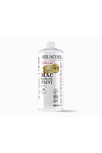 Aquacool Trend Akrilik Hobi Boya 1000 ml Su Bazlı Hibrit Dönüşüm Boyası 100 Pamuk Beyaz