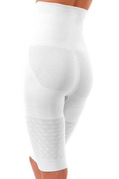 Momslab Women's White Seamless Seamless Long Gathering Firming Corset