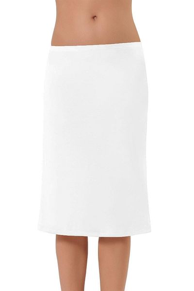 Momslab Women's White Long Knee-Length Petticoat Skirt 2901