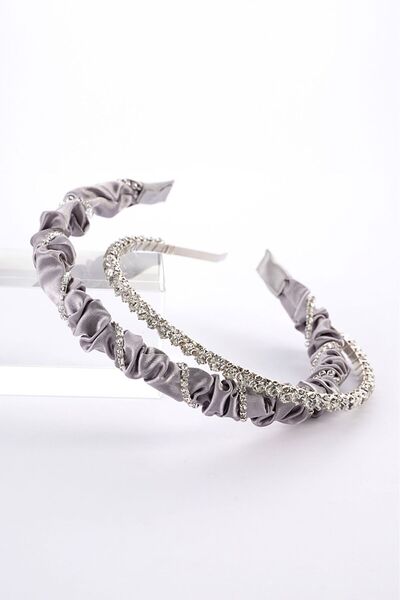 modernist Gray Zircon Stone, Gathered Crown Set of 2