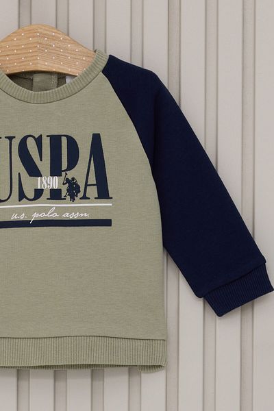 U.S. Polo Assn. قاعدة. بولو أسن بيبي بوي بدلة أطفال خضراء