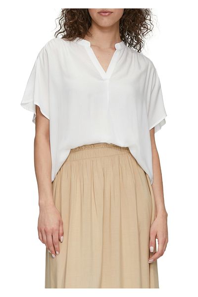 QS by s.Oliver Bluse, Loose Fit, kurze Ärmel, überschnittene Schultern
