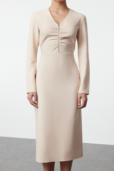 Trendyol Collection Φόρεμα μίντι υφαντό με φερμουάρ - Twoaw25el00129