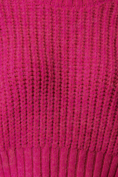 Trendyol Collection Pulover crop tricot moale fucsia - Detaliat tricot gros TWOAW25KZ00061