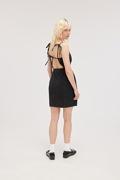 Monki Mon 123724500224 Black Denim Dress