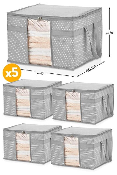 Serstil 5 قطع - نافذة سترة ملابس الملابس سكراب 45 × 40 × 30 سم - رمادي منقط