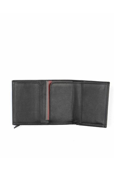 Aka Leather Black Wallet with Card Holder Mechanism - 5004 1