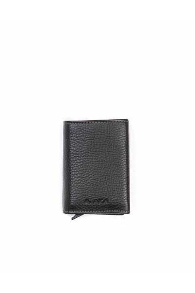 Aka Leather Card Holder Black Mechanical Wallet 5004 2