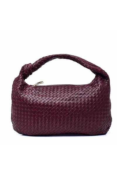 Sofia Baldi Claret Red Leather Women's Bag - Medisya