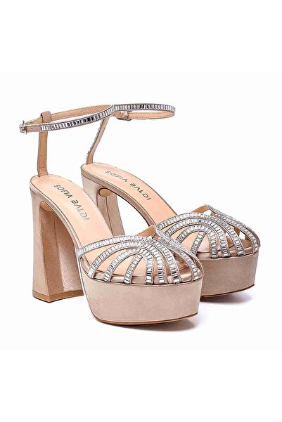 Sofia Baldi Beige Satin Women's Platform - Farfa