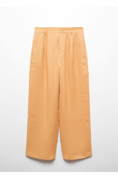 MANGO Woman 100% linen wideleg pants