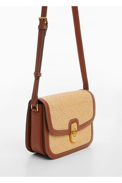 MANGO Woman Geanta de umar cu design Raffia