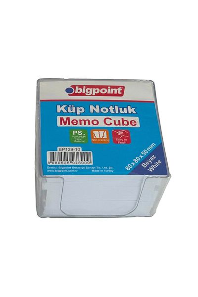 Bigpoint Acrylic Cube Note Holder White 8x8cm
