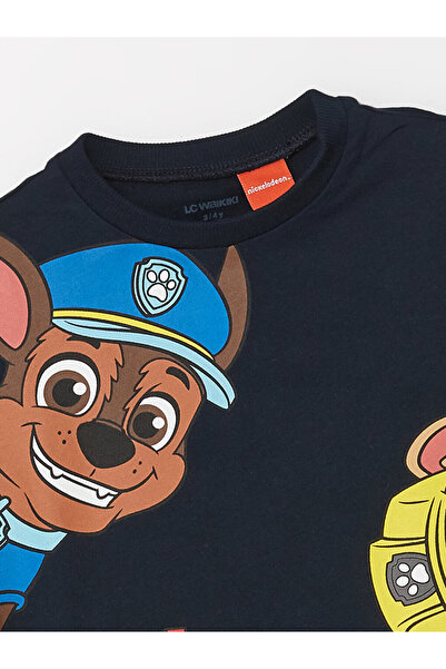 LC Waikiki Paw Patrol nyomtatott kisfiú póló és rövidnadrág - Crew nyakú 2 részes készlet