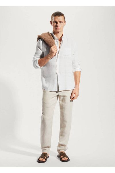 MANGO Man Πουκάμισο 100% λινό Slim Fit