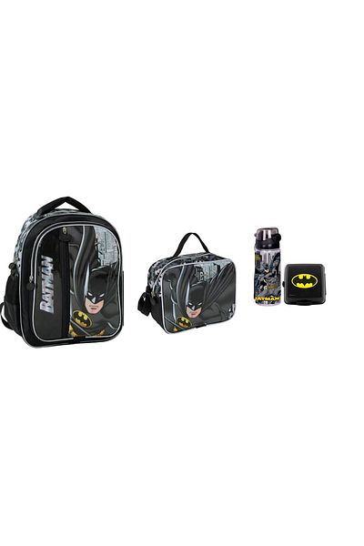 Batman School Bag with Cloak Set - 4 Pieces