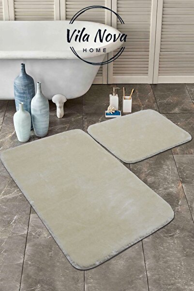 Vila Nova Home (80X120-80X50) Set de 2 bucăți de pluș bej moale, lavabil, cov...