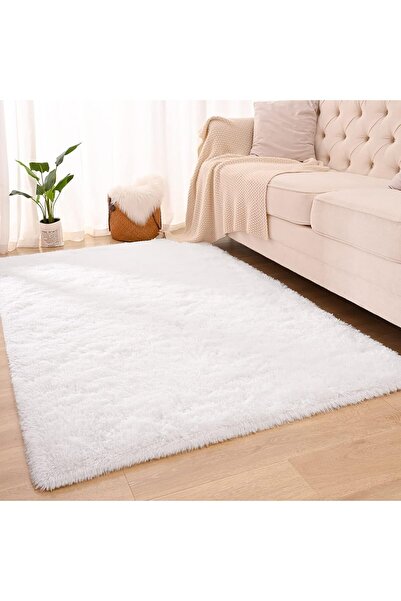 Vila Nova Home Beyaz Post Peluş Yumuşak Yıkanabilir Kaymaz Dot Taban Antibakt...