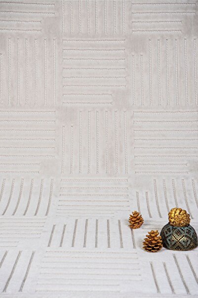 Vila Nova Home Beyaz Modern Sisal dokuma antialerjik tozumaz yıkanabilir iç d...